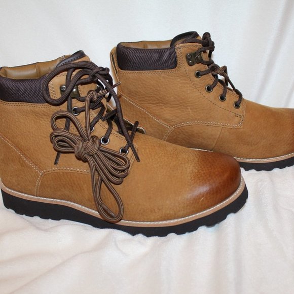 NIB‎ UGG MEN'S SETON WATERPROOF WINTER LEATHER SHEARLING BOOTS CHESTNUT - Picture 6 of 8
